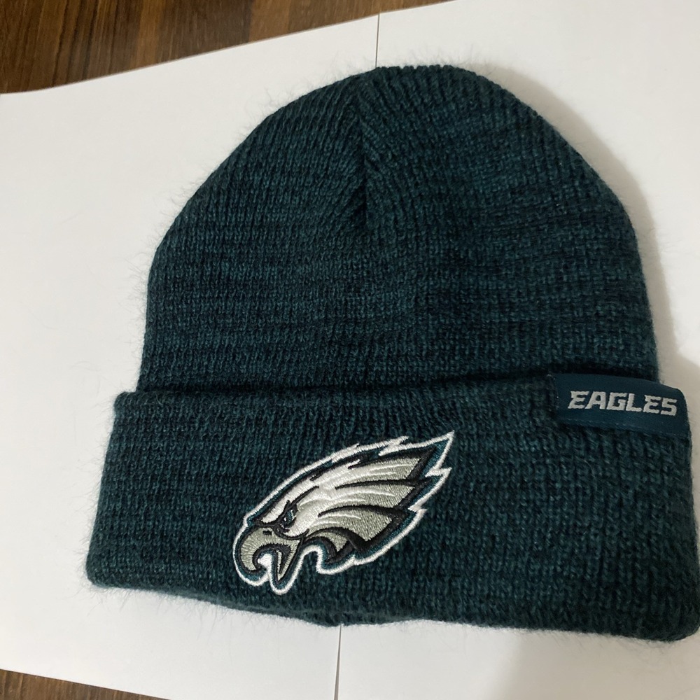 New Era Philadelphia Eagles Knit Beanie Heather Green NFL Logo Hat OSFM